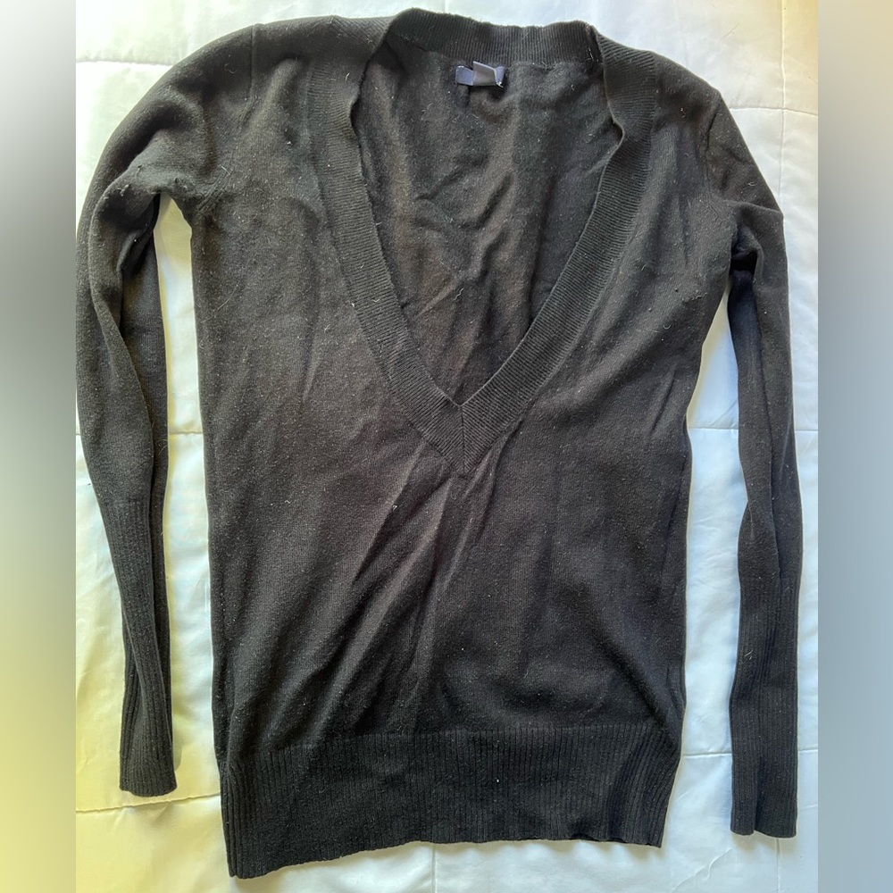 Gap Black V-Neck cotton/Cashmere Sweater
